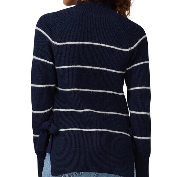 Rebecca Taylor Size Unknown Blue White Striped Turtleneck Sweater w/ Side Ties - Picture 8 of 14